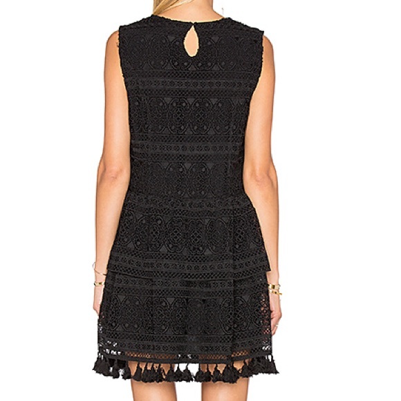 Black Anine Bing Tassel Lace Dress Size Medium - Picture 2 of 8